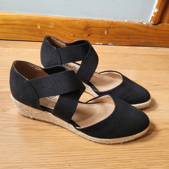 LifeStride Black Wedge Sandal Women's US - Picture 3 of 7